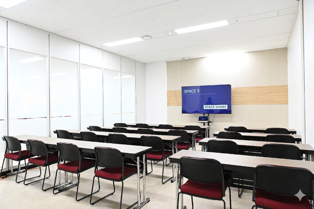 삼성역센터 스페이스5룸 측면, 면접 및 평가,심사, 교육 행사에 적합한 프리미엄 공간
